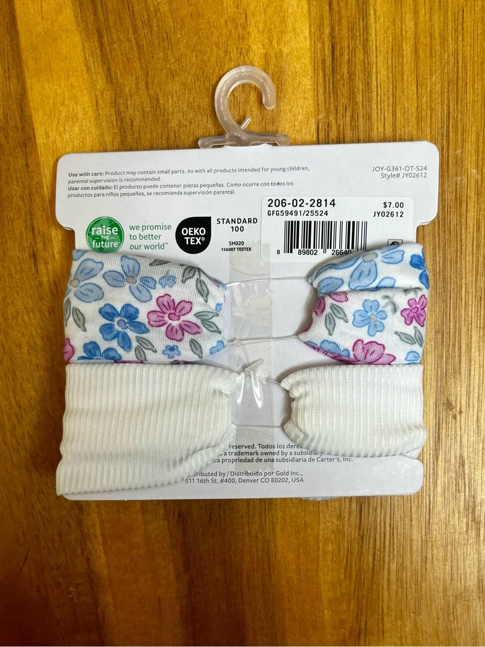 *3/$15 - Carter's Floral Pink & Blue and Ivory Bow Headband Set - 2 Pack
